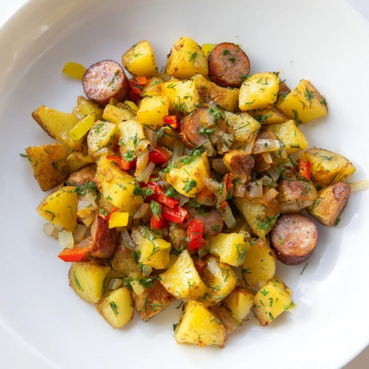 Bratwurst Hash mit Kartoffeln