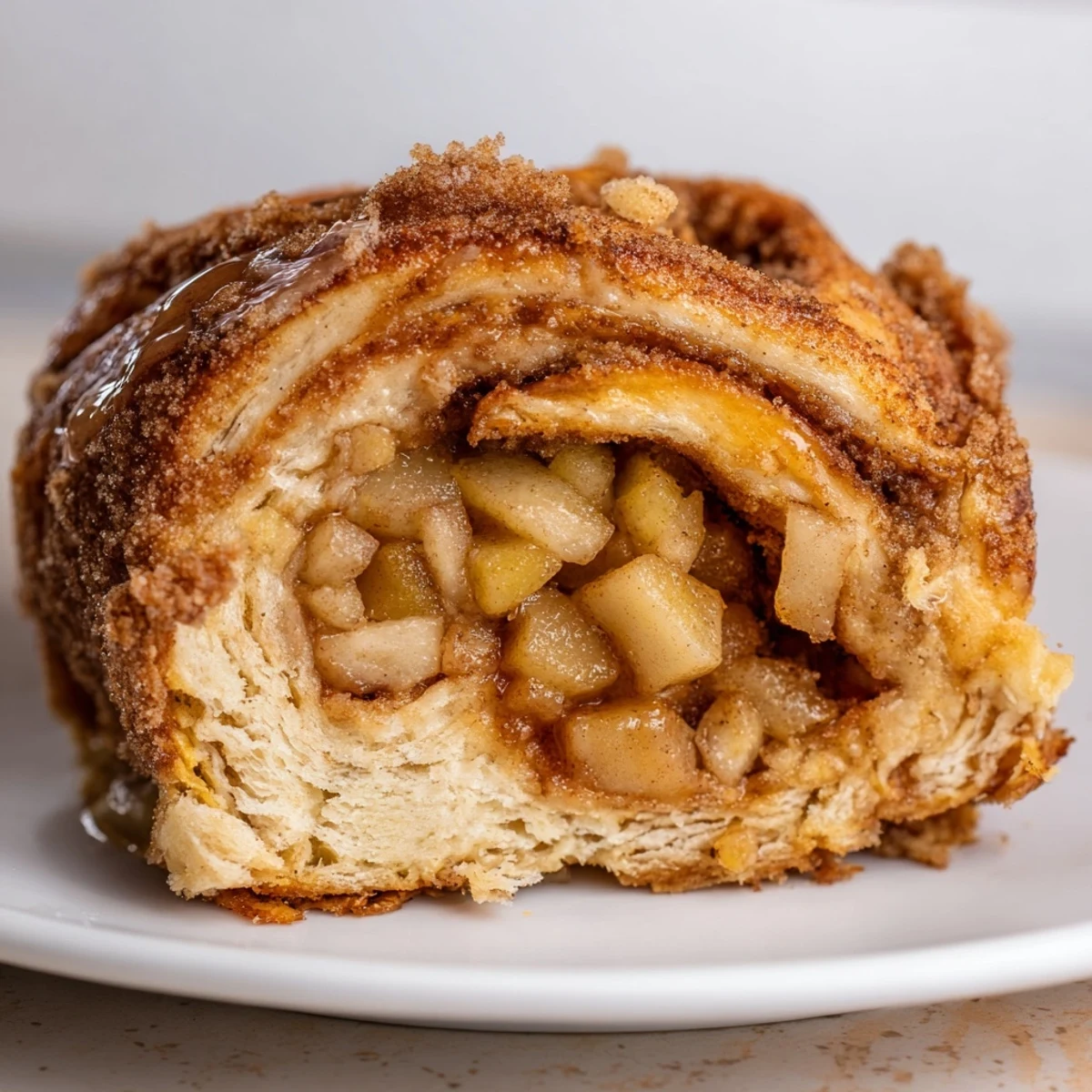 Golden brown German Apple Fritter Rolls with a cinnamon sugar crust, perfect for brunch or dessert.
