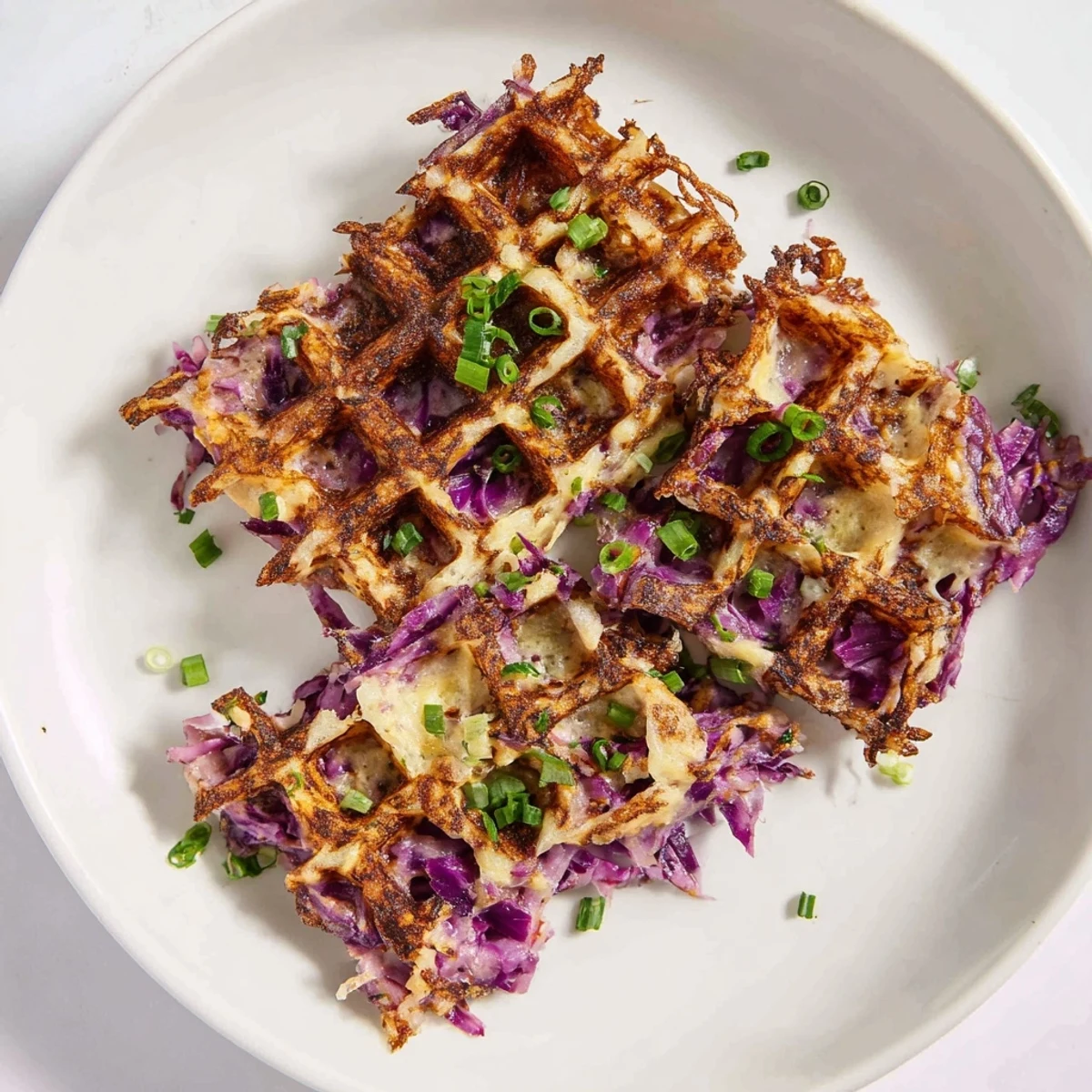 Knusprige Rotkohl Waffeln