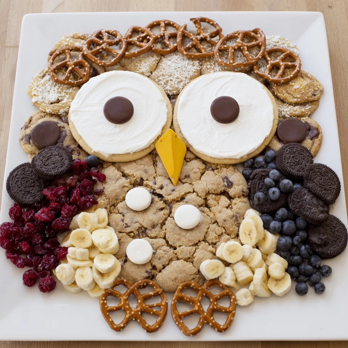 Delectable Owl Hooting Dessert Board: Explore this easy dessert board, featuring cookies and candies in artful owl design.