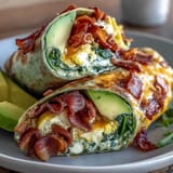 Grüne Eier und Schinken Wraps