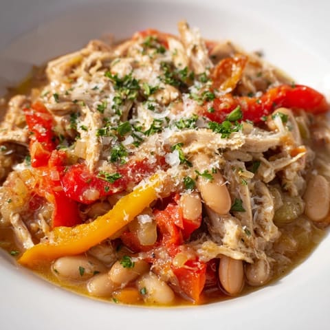 Weiße Bohnen geröstete Paprika