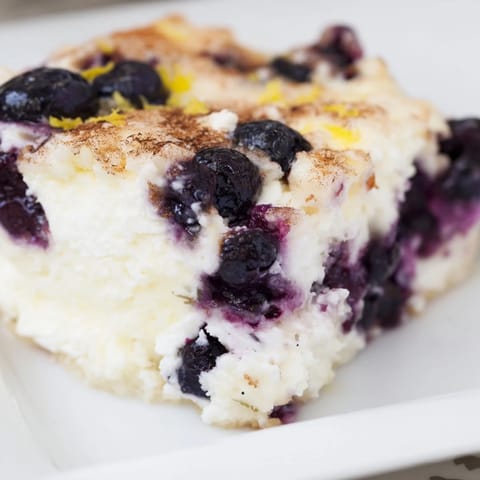 Blueberry Cottage Cheese Bake