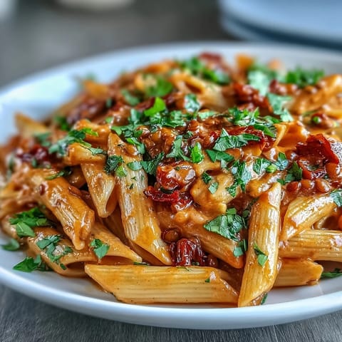 Vegan cremige geröstete Pasta