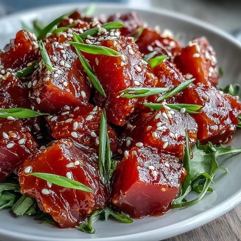 2. Bunter Poke Bowl mit scharfem Thunfisch, knackigem Gemüse und frischem Seetang.