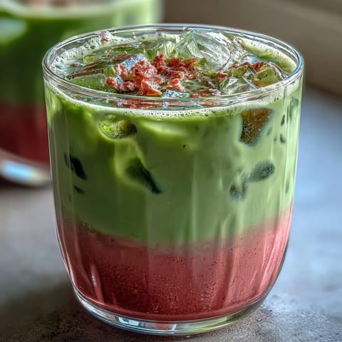 Strawberry Matcha Iced Latte