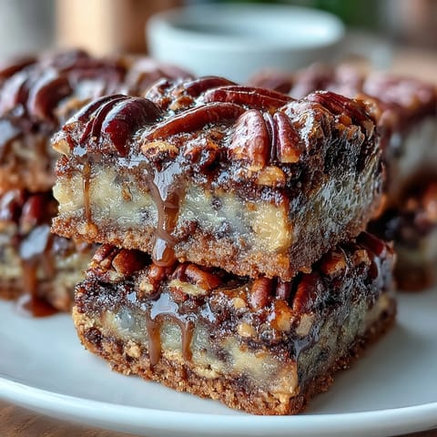 Kentucky Derby-Pekannuss-Pie-Bars mit brauner-Zucker-Kruste: goldene, butterige Bars mit einer reichen, klebrigen Pekannuss-Füllung und einer knusprigen braunen Zucker-Basis.