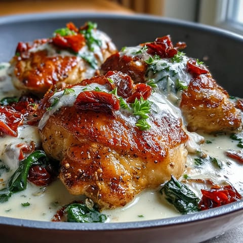 Cremige Toskanische Huhn Pfanne