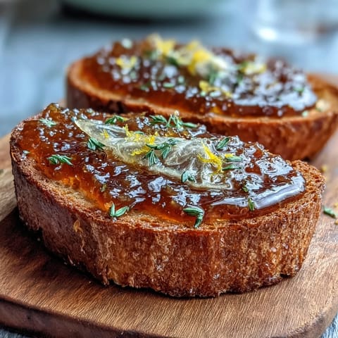 Helle, blumige Löwenzahngelée mit frischer Zitrone und Honig auf Toast.