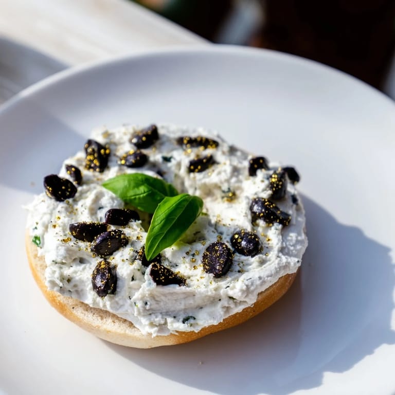 Easy Olympic Rings Medal Appetizer is ready to serve: mini bagels arranged as colorful interconnected rings.