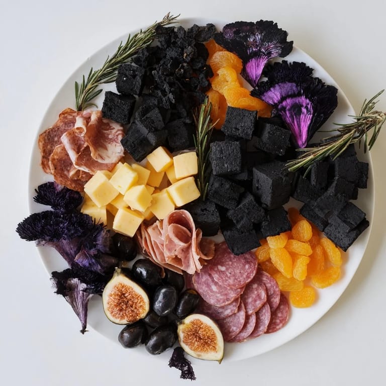 This The Ghostly Outline Halloween Charcuterie Board appetizer features an eerie ghost silhouette with savory ingredients.