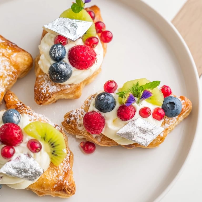 This beautiful Luxury Diamond Engagement Platter displays a selection of sweet pastries with fresh berries.