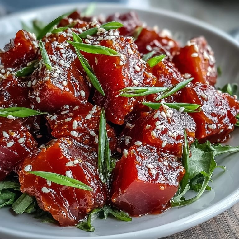 2. Bunter Poke Bowl mit scharfem Thunfisch, knackigem Gemüse und frischem Seetang.