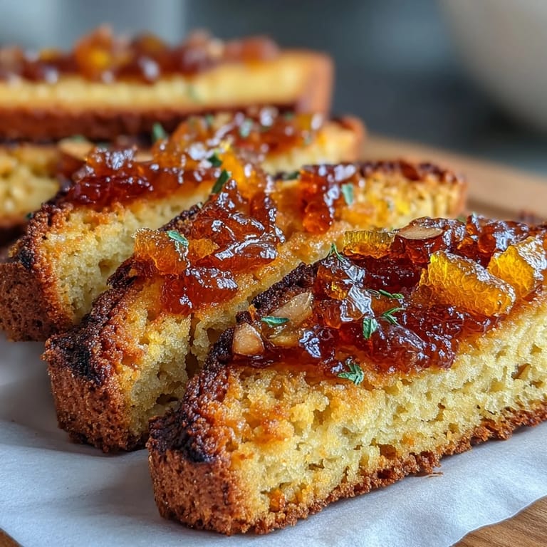 Goldbraune Biscotti mit kandierten Orangenschalen und Mandeln, zweimal gebacken für extra Knusprigkeit und aromatischen Orangengeschmack.