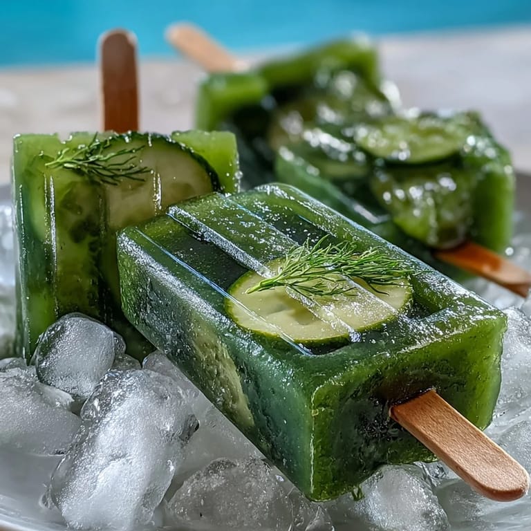 Lecker gefrorene Pickle Juice Popsicles, die süße und salzige Aromen vereinen.